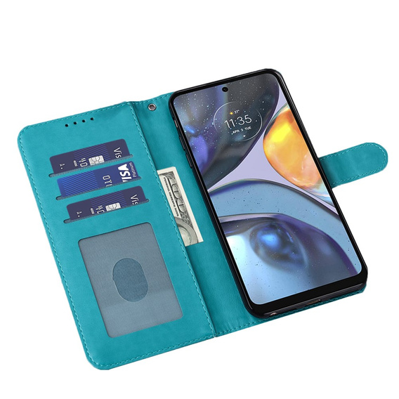 Pattintható tok a Motorola Moto G22, tree, kék