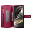 Pattintható tok a Xiaomi Poco X7 Pro 5G, Wallet Zipper Pocket, piros