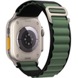 Pasek nylonowy do Apple Watch 1/2/3/4/5/6/7/8/SE/ULTRA 42/44/45/49 MM, Zielony / Czarny