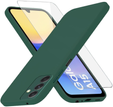 A tok Samsung Galaxy A15, Silicone Lite, sötétzöld + 9H üveg