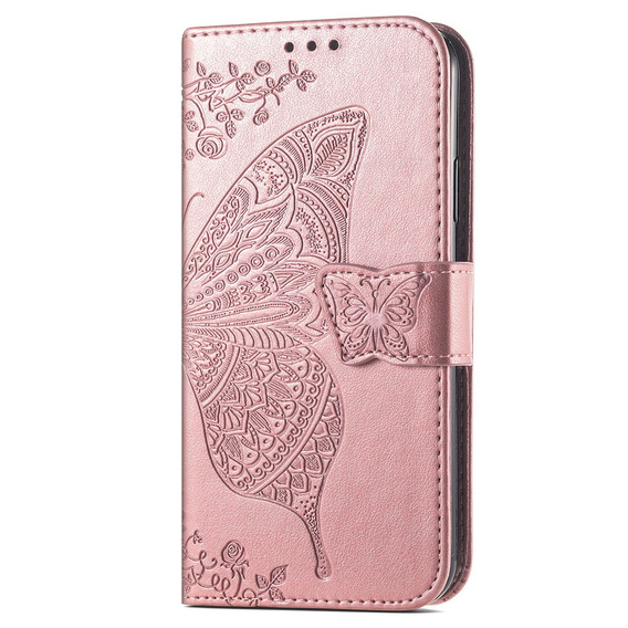 Pattintható tok a Motorola Moto G84, Butterfly, rózsaszín rose gold