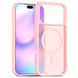 Matt tok iPhone 17 Pro készülékhez, MagSafe-hoz, áttetsző rózsaszínű