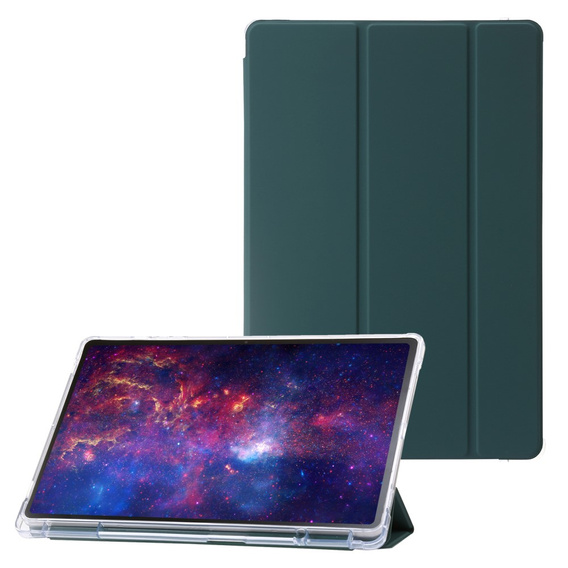 Tok Samsung Galaxy Tab S9 Ultra, Smartcase Hybrid, tolltartó résszel, sötétzöld