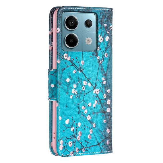 Pattintható tok a Xiaomi Redmi Note 13 Pro 5G, Wallet, Sakura kék