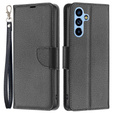 Pattintható tok a Samsung Galaxy A54 5G, Wallet Litchi Magnet, fekete
