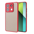 Szilikon tok Xiaomi Redmi Note 13 Pro 5G, kamera védelemmel, átlátszó / piros + edzett üveg 9H