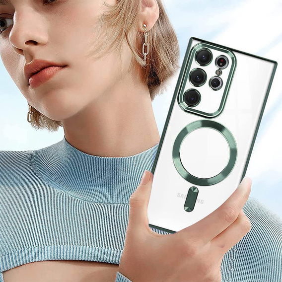 Telefontok a Samsung Galaxy S23 Ultra, MagSafe Hybrid, zöld