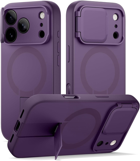 Suritch ütésálló tok állvánnyal és kamerafedéllel, MagSafe-hez, iPhone 17 Pro Max-hoz