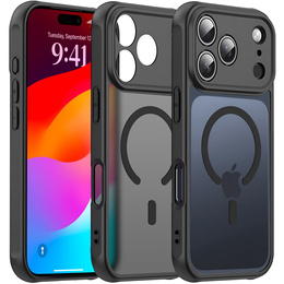 Matt tok iPhone 17 Pro készülékhez, MagSafe, kameravédelemmel, fekete