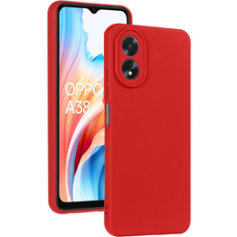 A tok Oppo A18 4G / A38 4G, Silicone Lite, piros + 9H üveg