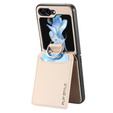 Tok Samsung Galaxy Z Flip7 FE / Z Flip6, Card Slot Ring Case, bézs színű