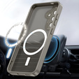 Tok Samsung Galaxy S25-hoz, MagSafe, ERBORD Matt Case, szürke + képernyőüveg