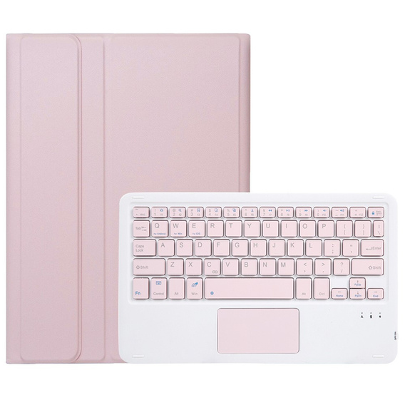 Tok + billentyűzet Samsung Galaxy Tab S9, Leather Pen Slot TouchPad, rózsaszín rose gold