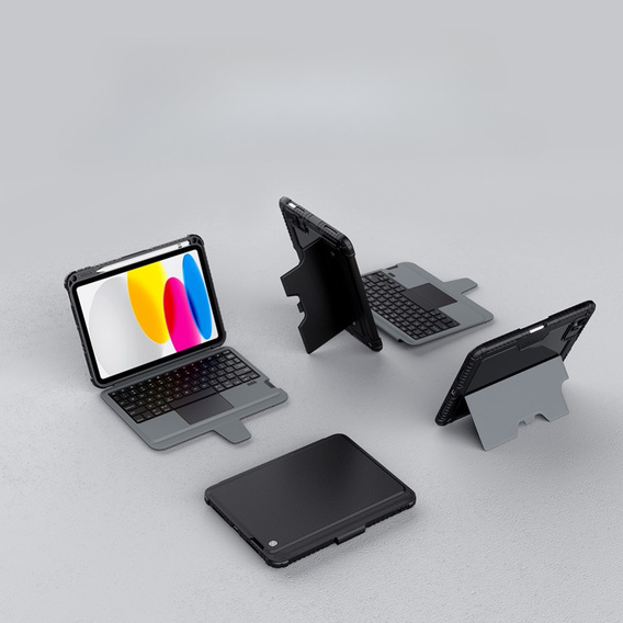 Tok + billentyűzet iPad 10.9 2022, NILLKIN Bumper Pen Slot, fekete