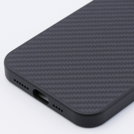 Tok iPhone 15 Pro Max, Aramid Fiber Cover, fekete