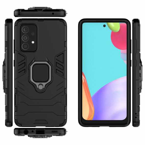 Telefontok a Samsung Galaxy A72 5G / A72 LTE, Kickstand Ring, fekete