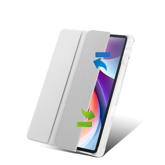 Tok Lenovo Tab M11, Smartcase Hybrid, tolltartó résszel, szürke