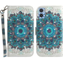Pattintható tok a Motorola Moto E22 / E22i, Wallet mandala, fehér