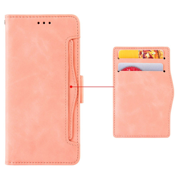 Pattintható tok a Xiaomi Poco F6 Pro, Card Slot, rózsaszín