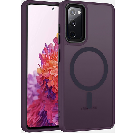 Tok Samsung Galaxy S20 FE-hoz, MagSafe, ERBORD Matt Case, sötétlila + képernyőüveg