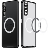 Telefontok a Sony Xperia 1 V, CamShield MagSafe, átlátszó / fekete