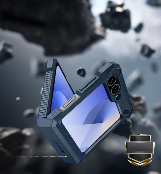 Páncélozott tok Samsung Galaxy Z Flip7 FE / Z Flip6 készülékhez, Dexnor Clip Holder, sötétkék