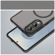 Tok Samsung Galaxy S25 Edge, Kickstand Matt Case, MagSafe-hoz, fekete + képernyőüveg