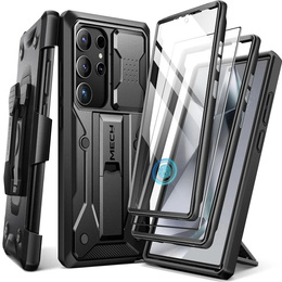 Robusztus tok Samsung Galaxy S25 Ultra készülékhez – Tongate MECH sorozatú klip, fekete