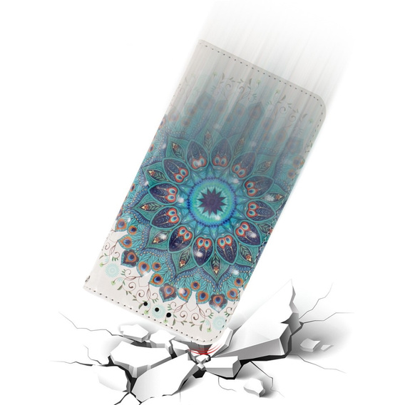 Pattintható tok a Samsung Galaxy A54 5G, Wallet mandala, fehér