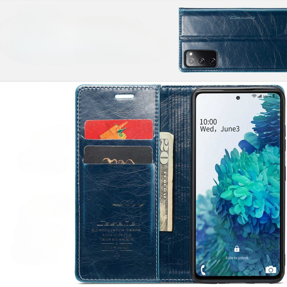 CASEME flip tok Samsung Galaxy S20 FE / 5G, Waxy Textured, kék