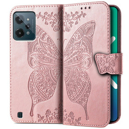Pattintható tok a Realme C31, Butterfly, rózsaszín