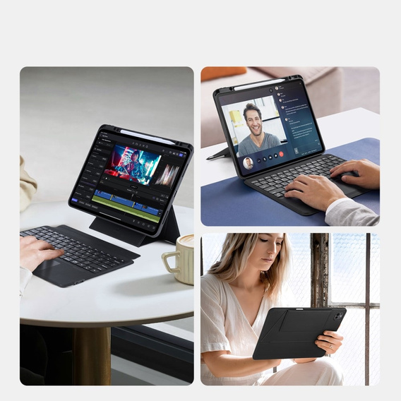 Billentyűzet tok Apple iPad Pro 13" 7th gen 2024, Dux Ducis DK Series, fekete