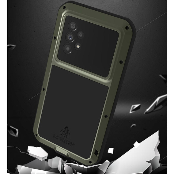 Love Mei Telefontok a Samsung Galaxy A53 5G, armored with glass, zöld