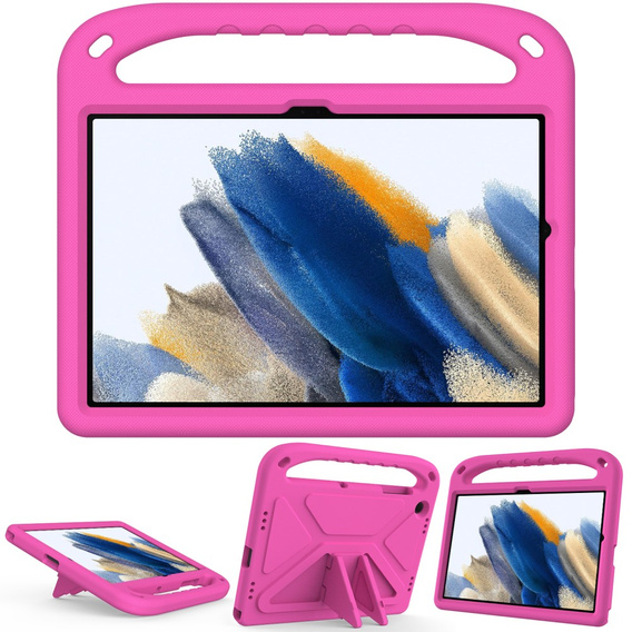 Gyermek tok Samsung Galaxy Tab A9+, Gyermek tok fogantyúval, rózsaszín