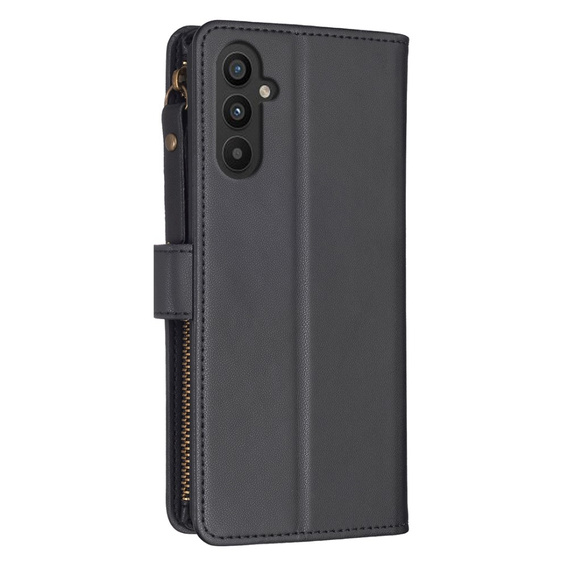 Pattintható tok a Samsung Galaxy A25 5G, Wallet Zipper Pocket, fekete