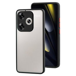 Szilikon tok Xiaomi Poco F6, kamera védelemmel, átlátszó / fekete