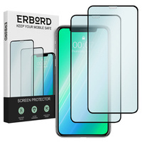 2x edzett üveg a iPhone X/XS/11 Pro, ERBORD 3D teljes képernyő