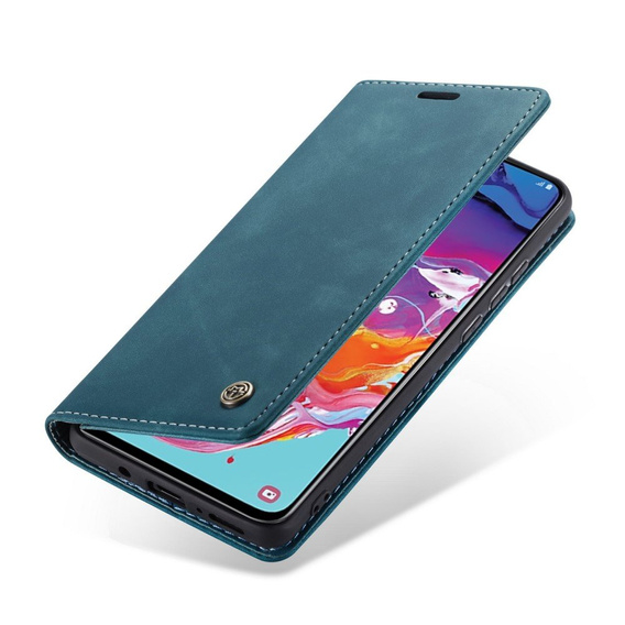 CASEME tok Samsung Galaxy A70, Leather Wallet Case, kék