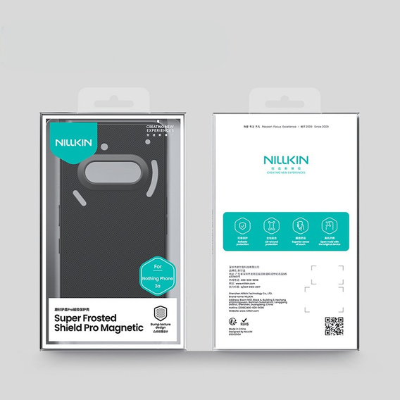 NILLKIN tok Nothing Phone 3a, Frosted Shield, MagSafe, fekete