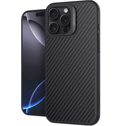 Tok iPhone 16 Pro, páncélozott Nillkin, Carbon Fiber, Magsafe, fekete