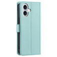 Flap tok iPhone 16, Rhombus Crossbody Leather, zöld