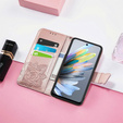 Pattintható tok a Motorola Moto G15 / Motorola Moto G15 Power, Butterfly, rózsaszín rose gold
