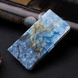 Pattintható tok a Samsung Galaxy A14 4G/5G, Wallet Marble, kék