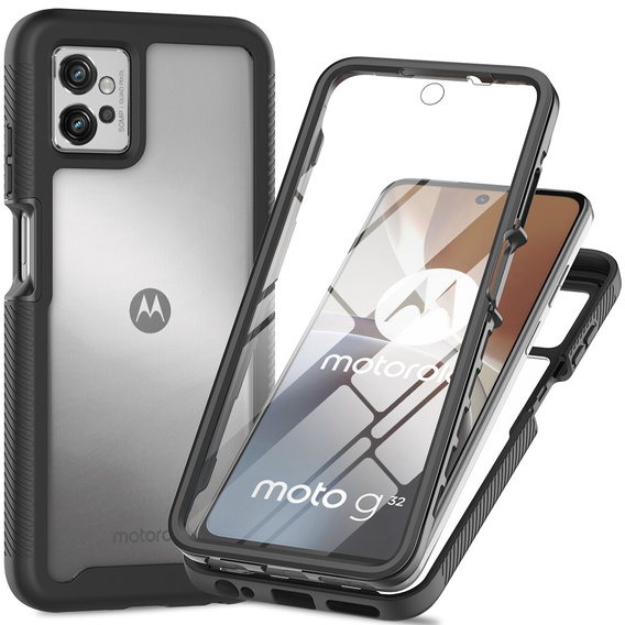 Tok Motorola Moto G32 készülékhez, Shockproof, fóliával, fekete