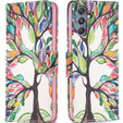Pattintható tok a Samsung Galaxy M34, Wallet, tree of life, fehér
