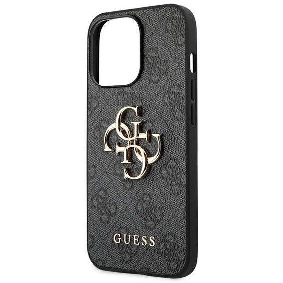 GUESS Telefontok a iPhone 14 Pro, 4G Big Metal Logo, szürke