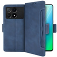 Pattintható tok a Xiaomi Poco F6 Pro, Card Slot, sötétkék