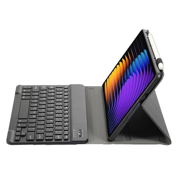 Bluetooth billentyűzetet tartalmazó tok Xiaomi Pad 7 / 7 Pro készülékhez, fekete