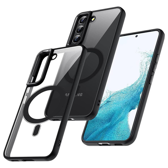 Telefontok a Samsung Galaxy S22 5G, ERBORD Hybrid MagSafe Case, fekete