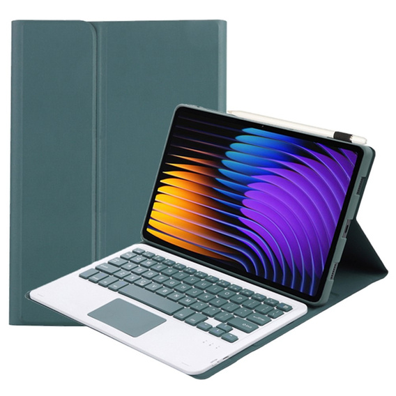 Billentyűzet tok Xiaomi Pad 7 / 7 Pro, TouchPad, zöld színű